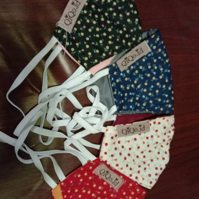 masker qiqo.id motif bunga