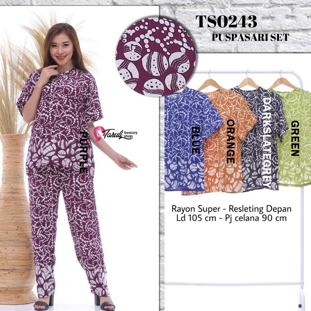 BAJU WANITA PREMIUM / PUSPASARI RAYON SET / BATIK RAYON SET TS0243