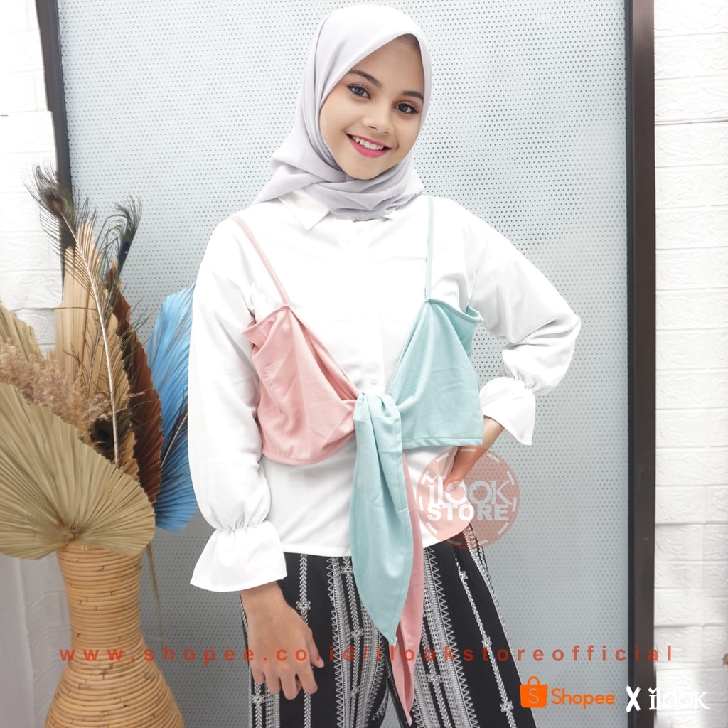ilook | Rosi Top | Atasan Blouse Rosi | Magnolia Top | Blouse Muslim Korean Style-ROSI TO XL - HITAM