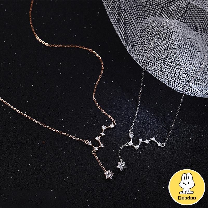 Kalung Korea Big Dipper Wanita Trendy Temperamen Cahaya Mewah Desain Niche Rumbai Kalung Indah Sederhana -Doo