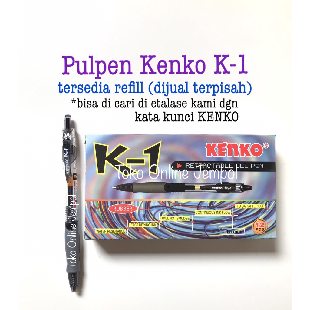 

Pulpen Gel KENKO K1 0.5 Ballpoin Pena Balpoin Tinta K-1 Jel Pen Ballpoint Ball Pen Pens