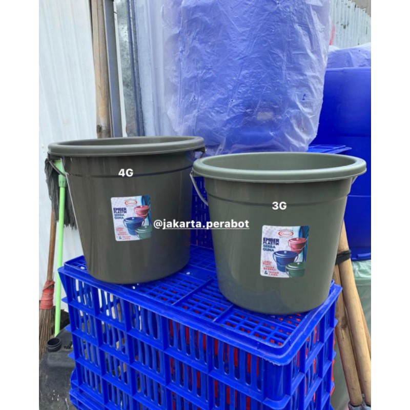 GREAT - Ember Plastik 3-4 Galon ( 10 dan 15 Liter ) / Ember Plastik Gagang Kawat Murah