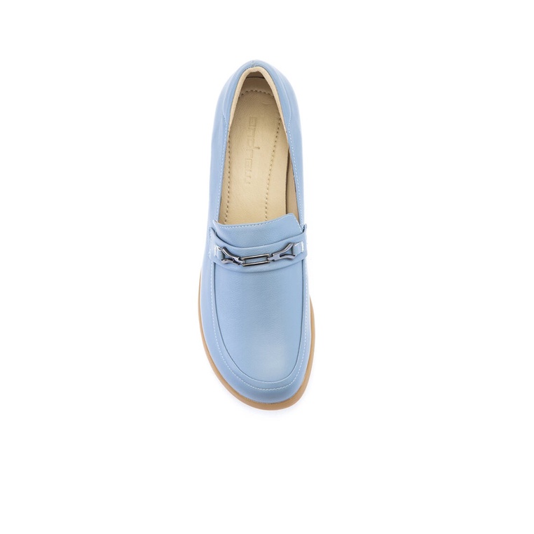 SEPATU PANSUS KULIT ANDREW WANITA ORIGINAL LOAFER CASUAL BIRU ANW02