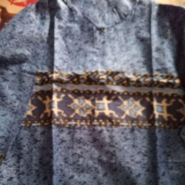Flamboyan Gamis Batik Syari - Biru Coklat