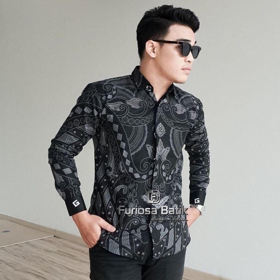 Furiosa Batik SEKAR JAGAD Baju Batik Pria Lengan Panjang Batik Premium Modern Rajata size M L XL XXL