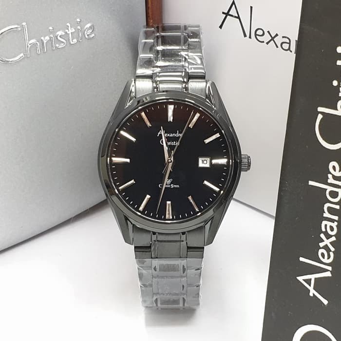 jam tangan wanita alexander cristie original ac8554 full black