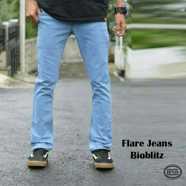 Celana Jeans Slimfit Pria Cutbray Bioblitz | Flare | Biru Muda