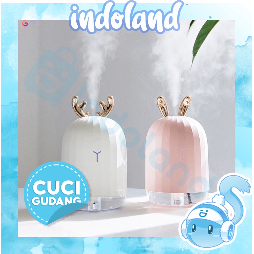 ☀ INDOLAND ☀ R413 Humidifier Aromatherapy Ultrasonic Pewangi Ruangan Air Diffuser Rusa Terapi Oil