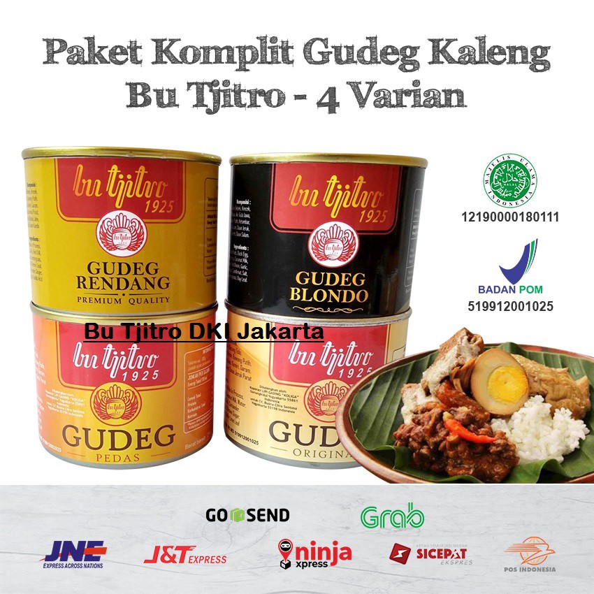 Gudeg Kaleng Bu Tjitro Paket Hemat Komplit/ All Varian 100% Asli Produksi Terbaru