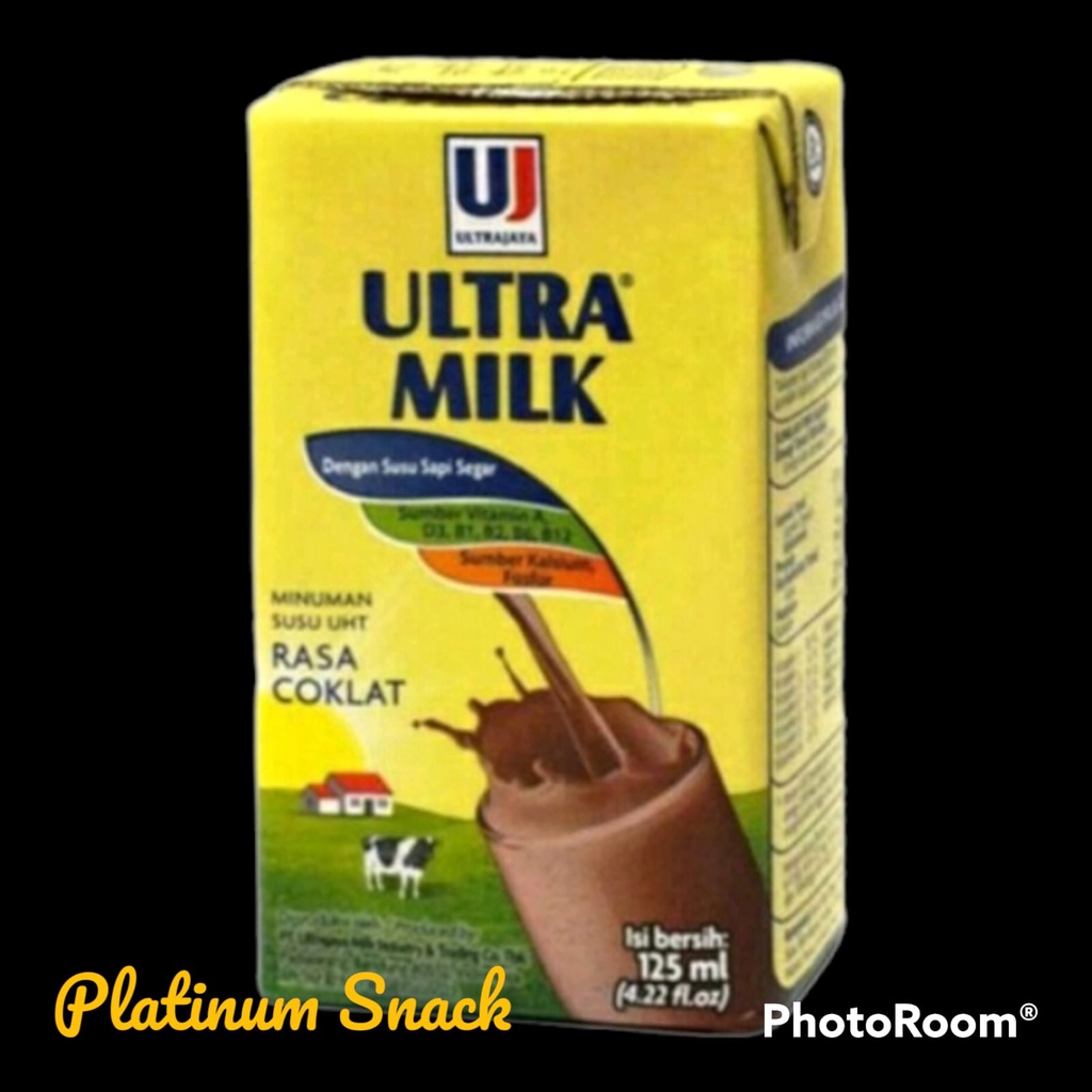 Ultra MIlk 125ml 1 Dus (40 pcs) | Susu UHT Rasa Cokelat | Strawberry | Full Cream