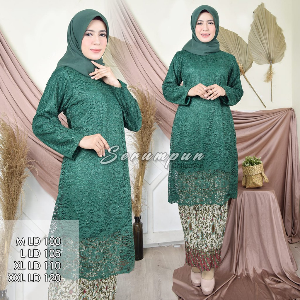 SER&gt; JUMBO! SET KEBAYA TUNIK BRUKAT NAJWA - OUTFIT KONDANGAN CANTIK - KEBAYA BRUKAT MODERN BIG SIZE