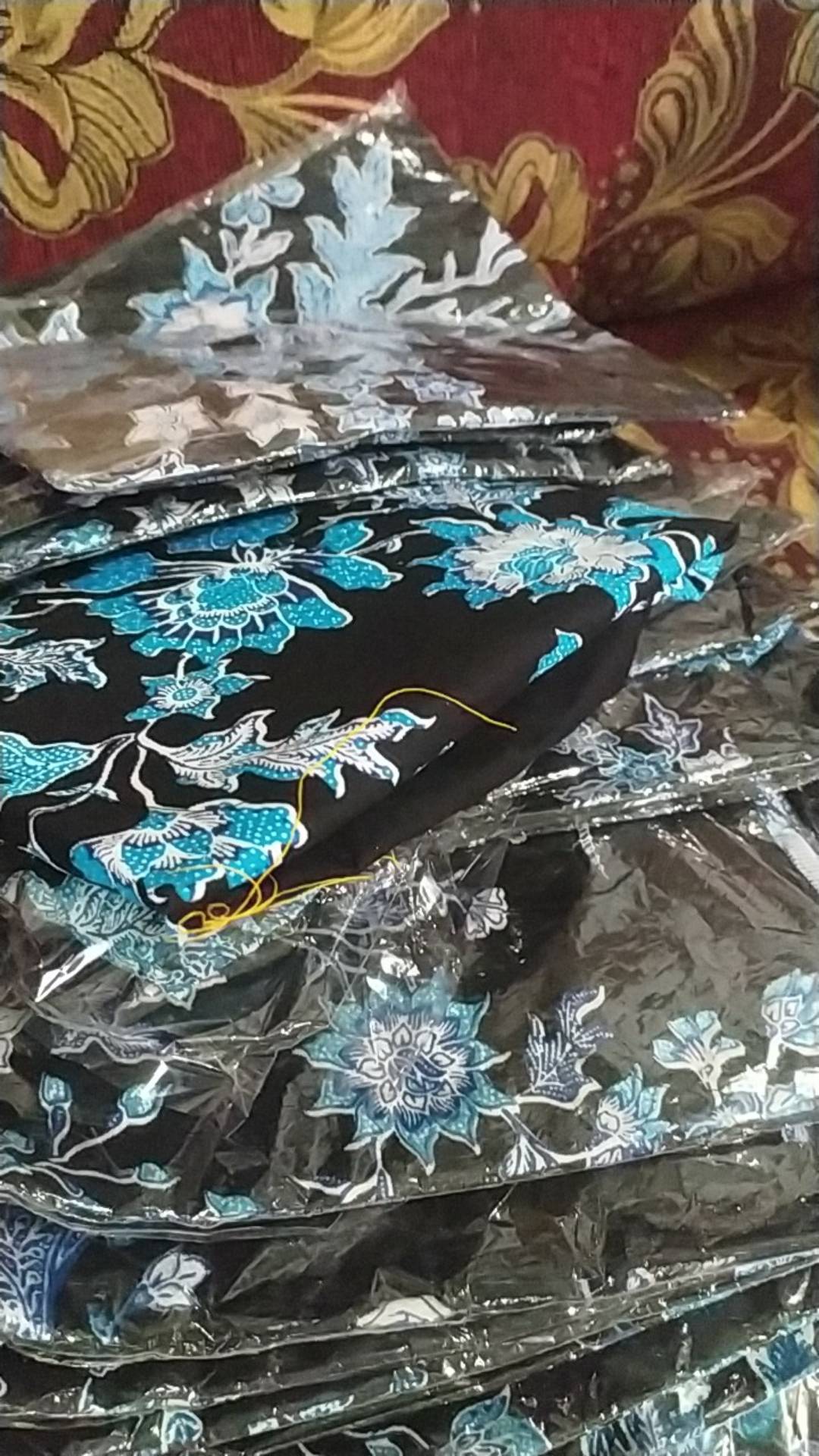 Batik Couple Keluarga Seragaman Sarimbit Batik Keluarga Motif Cibulan Biru