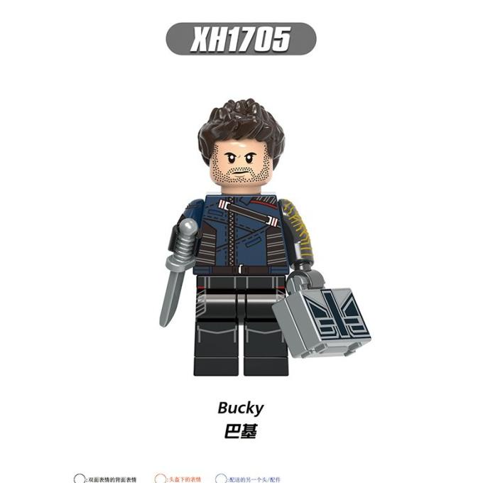 XH1705 - Bucky Winter Soldier Falcon Captain Minifigure Brick X0313