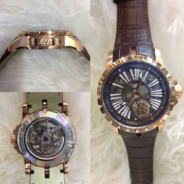 Jam tangan pria ROGER DUBUIS AUTOMATIC LEATHER PREMIUM AAA+