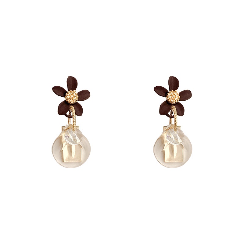 Shuling 925 silver needle Earrings Korean version New Fashion Crystal Flower Earrings Female Drop Earrings