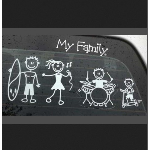Stiker Kaca Belakang Mobil My Family Stiker Keluarga Stiker Kaca Belakang All Mobil