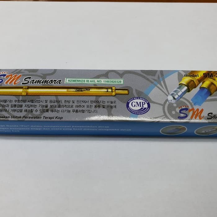 Lancing Device / Pen Bekam Stainless Gold Dus Biru SM 228