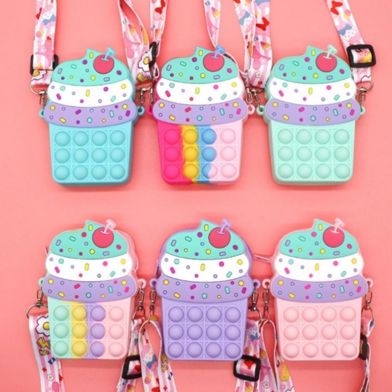 Tas Selempang Anak Fashionable Jelly Pop It Import