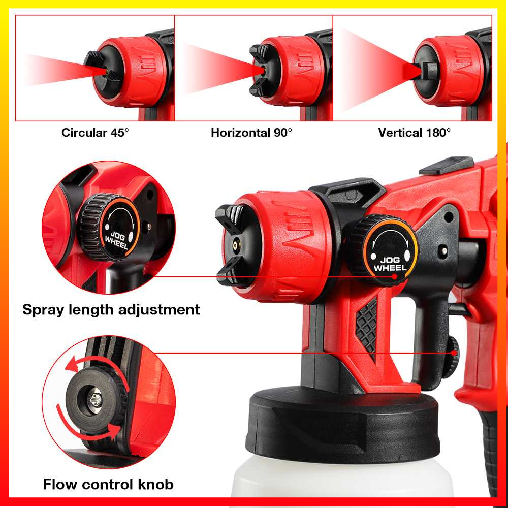 Pistol Semprot Cat Dinding Jendel Pintu Pagar Kursi Furnitur Mobil Motor Spray Gun 1.8mm 800ml 550W 30000 RPM AFABEITA - 7RHZBIXX