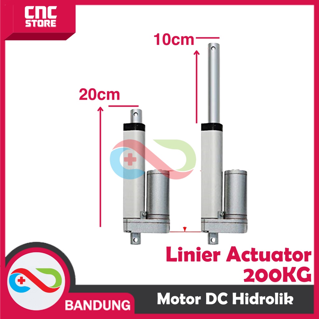 LINEAR ACTUATOR MOTOR DC 12V HIDROLIK HYDRAULIC 100MM 2000N 200KG 10CM