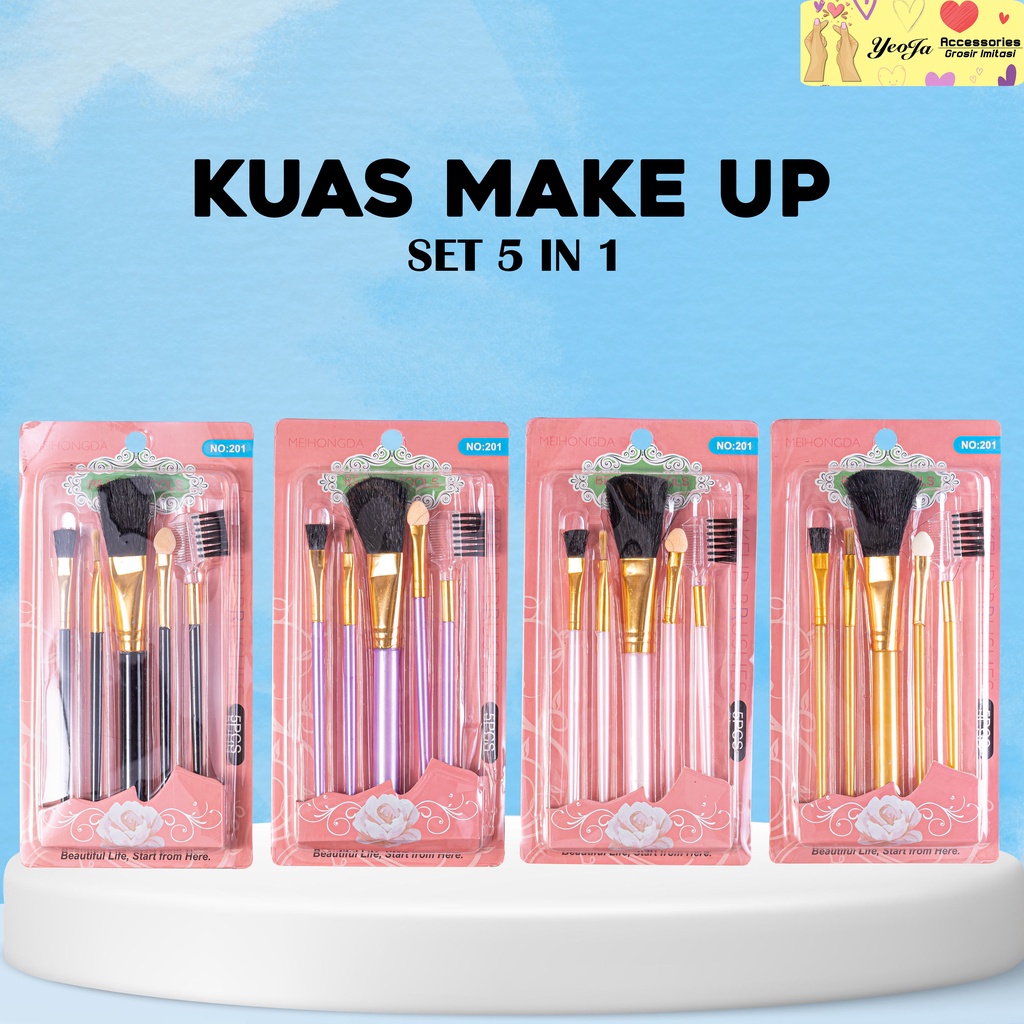 Kuas Make Up 1set isi 5 (4 warna) ( A25 )