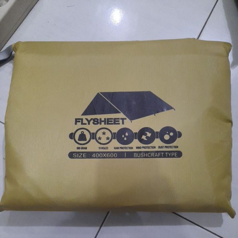 Flysheet 4x6 meter Atap Tenda dome Waterproof Bivak Emergency Tent