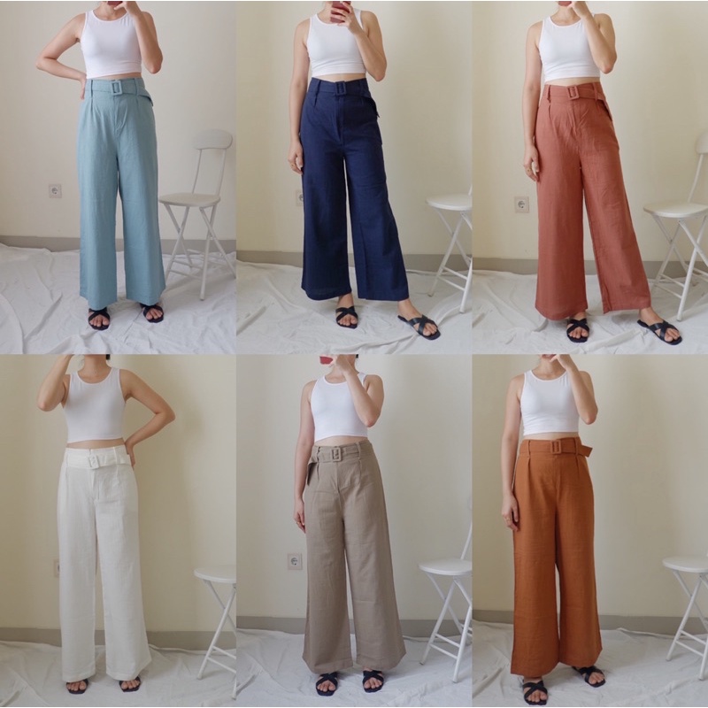 WITHJJ - Kure Pants | Celana Linen | Celana kerja | Celana santai | Celana kain | Linen pants | Line
