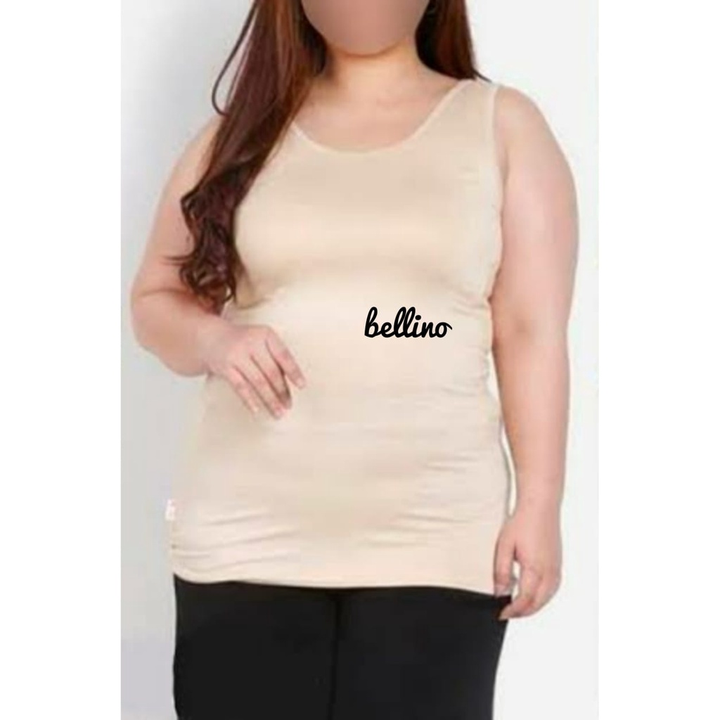 Bellino - Singlet Viorano Tali Lebar Wanita Jumbo XXL Tanktop Big Size Tangtop Adem Warna Polos-cream
