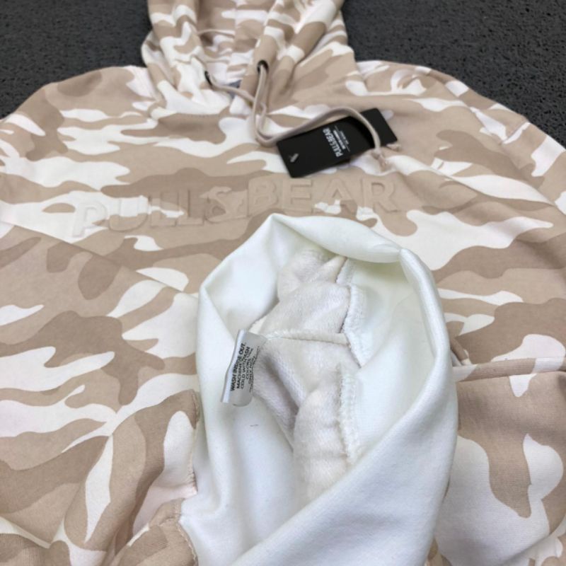 HOODIE PULL &amp; BEAR CAMO EMBOS HIGH QUALITY PREMIUM