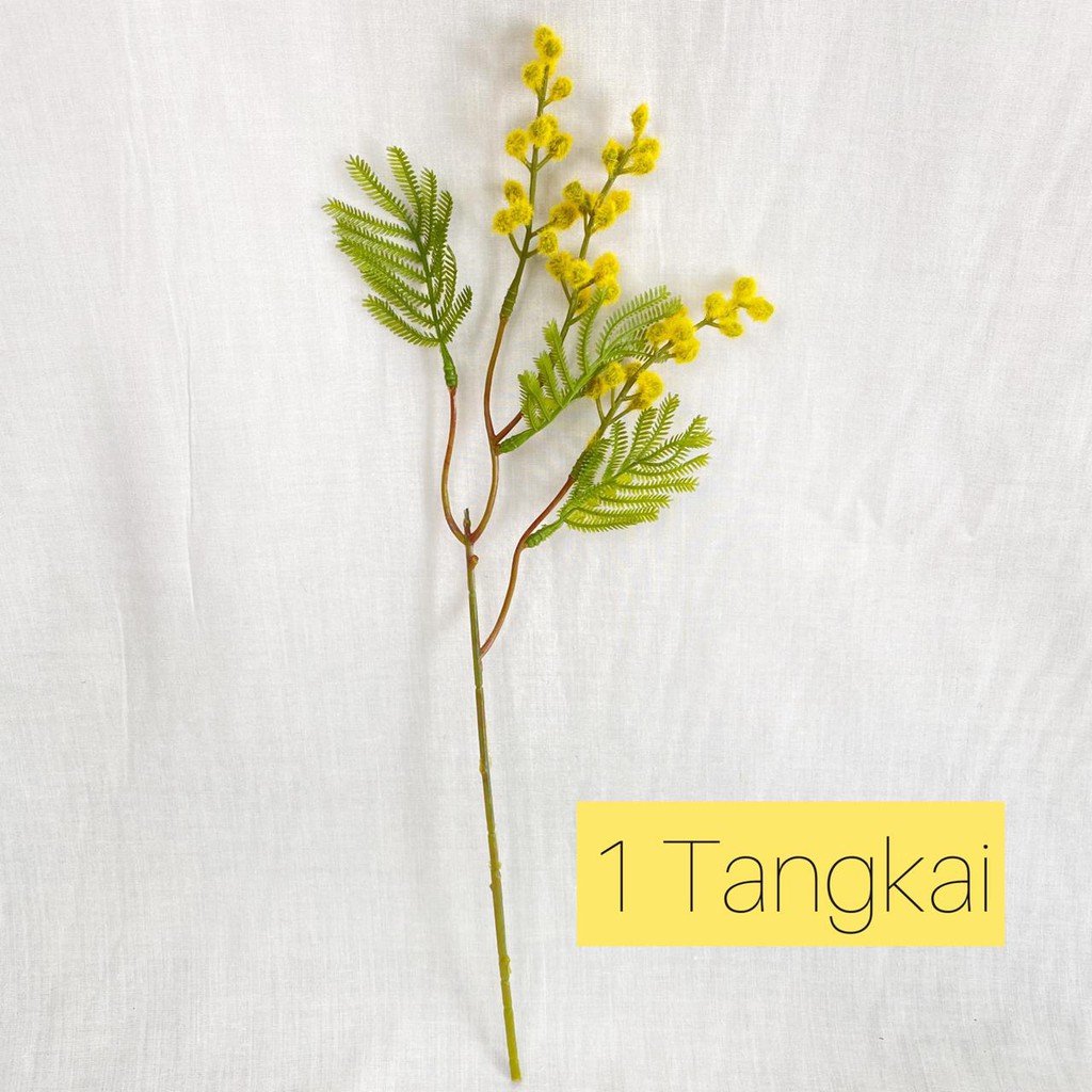 Bunga Putri Malu X1 (satuan) Bunga Artificial / Bunga Plastik / Bunga Dekorasi / Pernikahan-Kuning