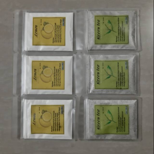 Masker organik 30 gram kemasan pouch doff berstiker