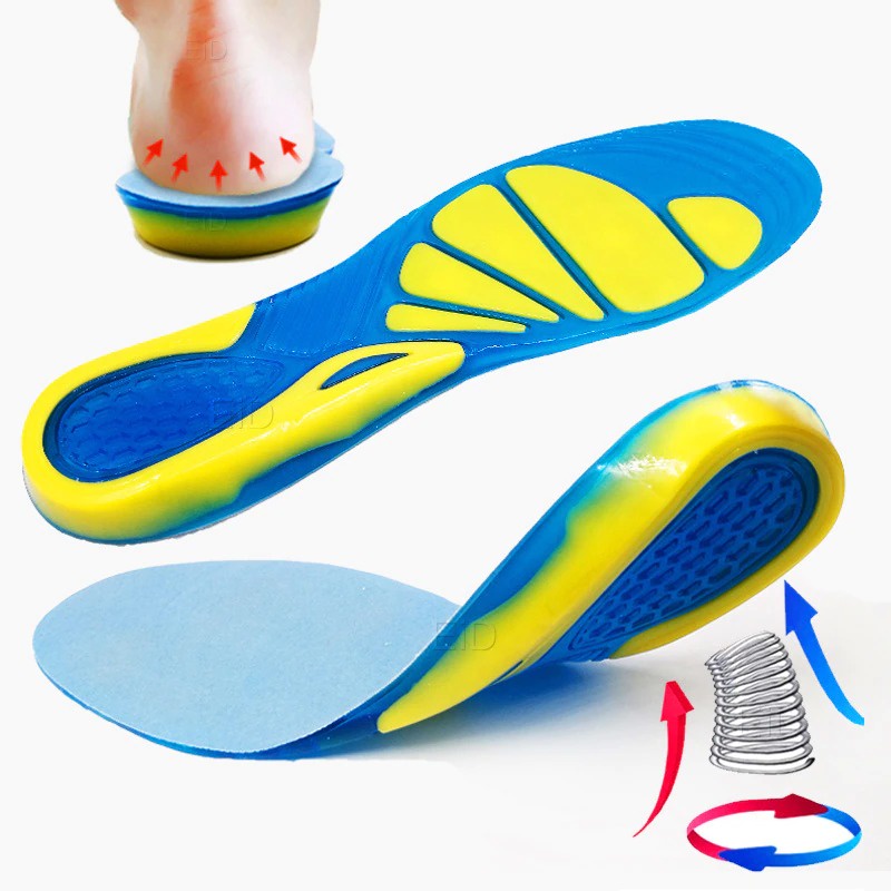 Insole Sepatu Olahraga Silicone Gel Alas Kaki Sepatu Empuk Shock Absorber Orthopedic