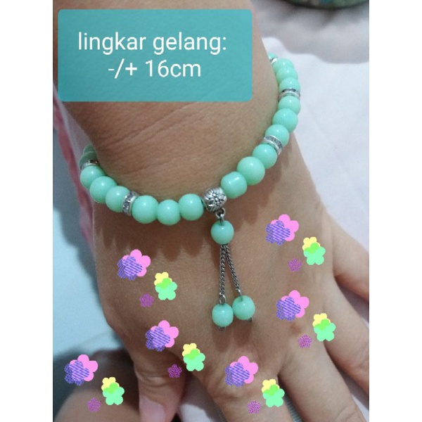 (Audhie) Gelang Batu anti karat. Rainbow Stone Borneo. Gelang Giok Pelangi Kalimantan