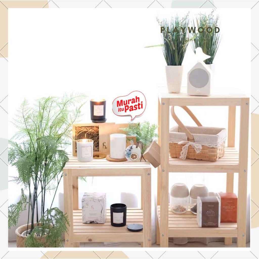 Rak Serbaguna 2 tingkat  | Rak Rak Wooden Shelf Rak Kayu rak susun kayu | Rak Samping Rak Kotak | rak sepatu atau rak dapur