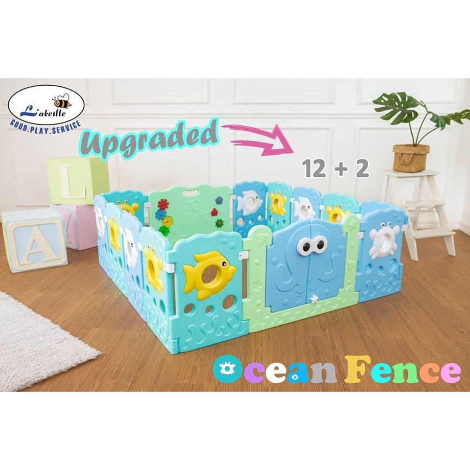 Makassar - Pagar Bayi Labeille Ocean Fence 12 Plus 2 Pagar Bermain Pengaman Anak Playard Playpen