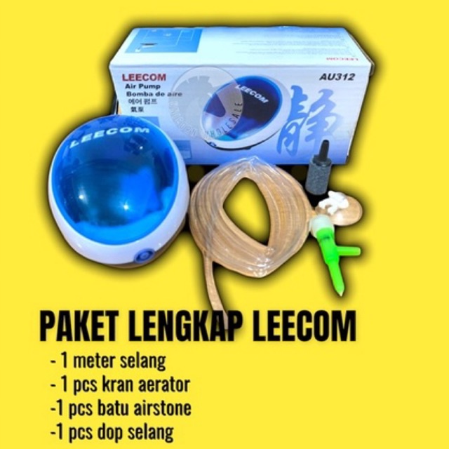 PAKET MESIN AERATOR 1 LUBANG LEECOM AU312 AQUARIUM AQUARIUM AQUASCAPE SILENT