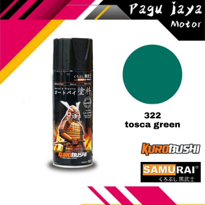 samurai paint tosca green 322 cat semprot spray pilox pilok pylox