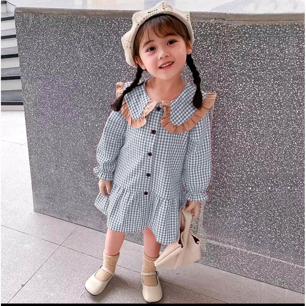 Zahra Dress Anak Perempuan Chika Bahan Katun | Pakaian Anak Terlaris Umur 1 - 6 Tahun