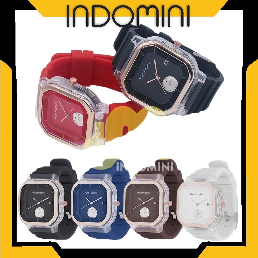 INDOMINI JT037 Jam Tangan Wanita Hush Puppies Crono Hiasan Bentuk Kotak HP-60