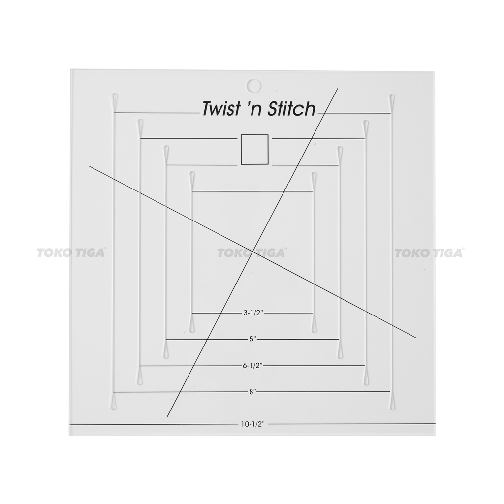 Penggaris Patchwork Quilting Pinwheel Baling / Twist n Stitch (HM-775)