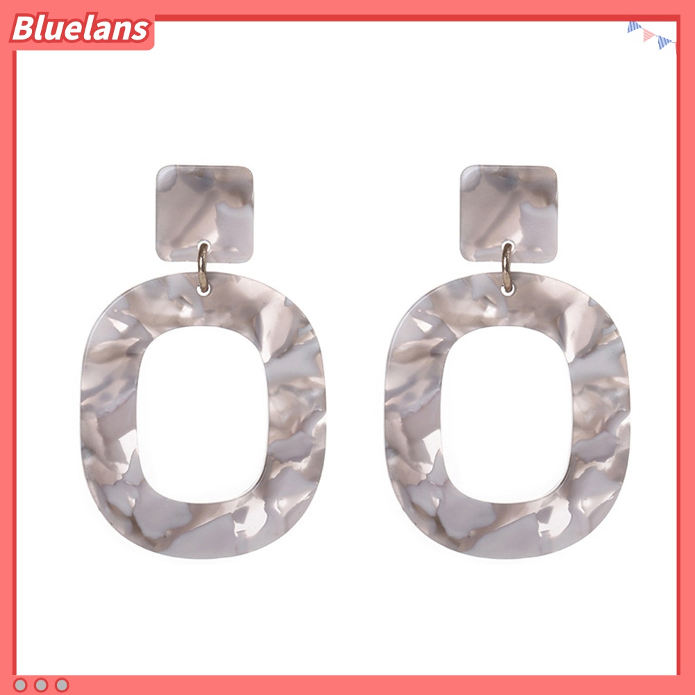 Anting Stud Bentuk Lingkaran Geometris Model Hollow Untuk Wanita