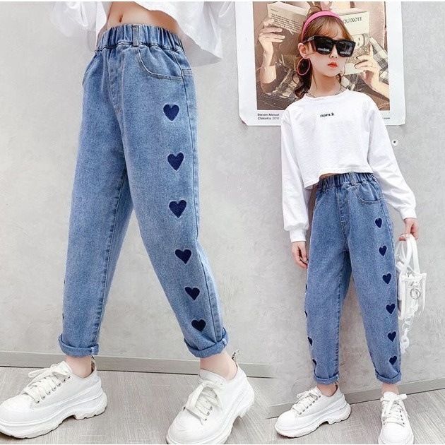 Celana Luna Bordir Soft Jeans BB 60-80 kg /Jumbo