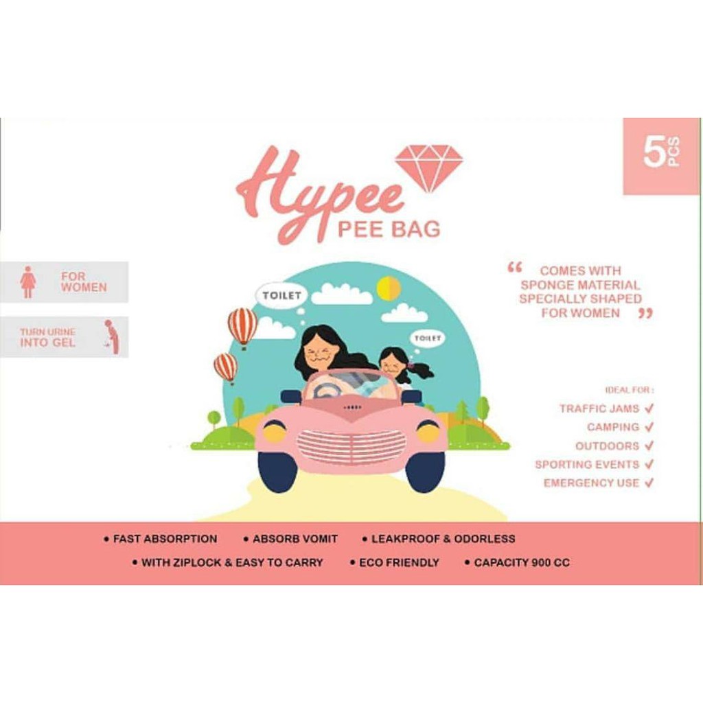 Hypee Pee Bag Girl 5pc - Kantong Pipis Urin Bag