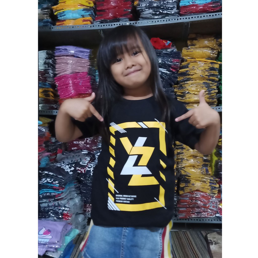 Kaos Baju anak distro oblong biru yeluzi