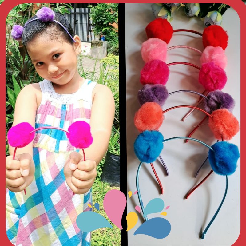 Bando pom pom /  bando bulu / bando lucu / bando anak / bando konten