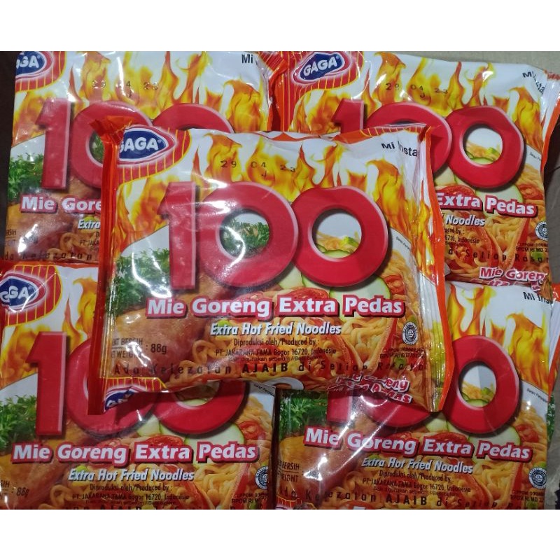 

GAGA 100 Mie Goreng Extra Pedas 5pcsx88gr