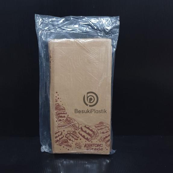 ☛ PaperBag Coklat MOTIF PRINT / Kantong Coklat Makanan / Brown Kraft Paper Bag / Paper Bag ✫