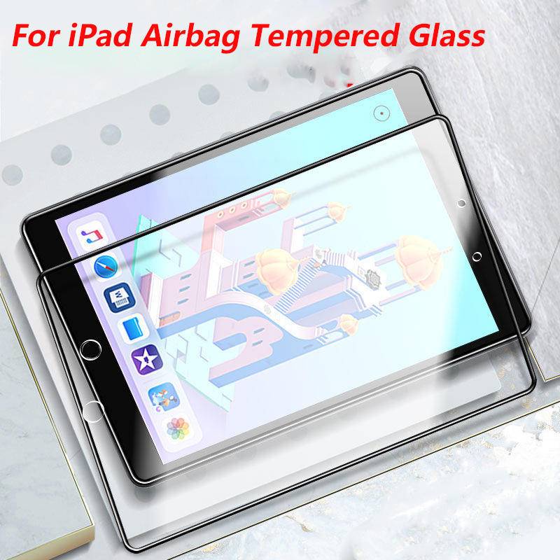 Edge Airbag Tempered Glass Untuk iPad Pro 11 2018 2020 2021 2022 10 9 8 7 6 5 10.9 10.2 9.7 Pelindung Layar Untuk iPad Air Mini 6 5 4 3 2 10.5 10.9 7.9 8.3 Anti Jatuh Glass