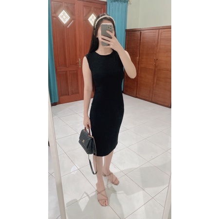 Femin dress korea terusan wanita midi bodycon press body baju perempuan tank top dress wanita korea 