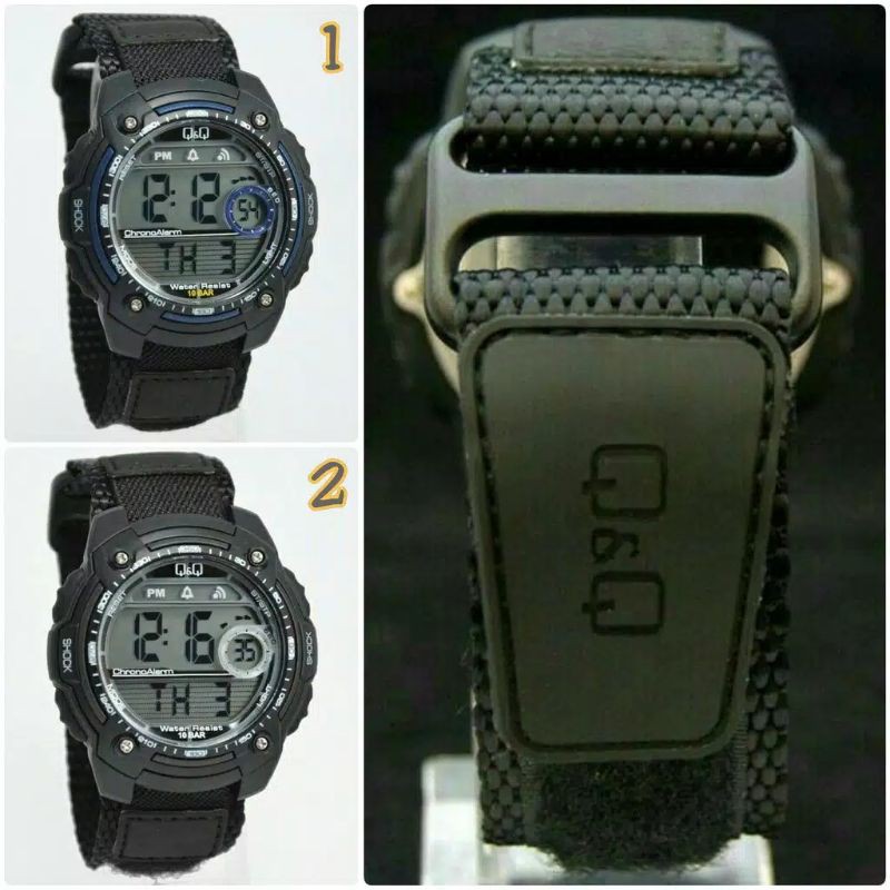 JAM TANGAN PRIA KANVAS QNQ Q&amp;Q QQ MO75 Kanvas  ORIGINAL BERGARANSI   M 075 M075 M-075